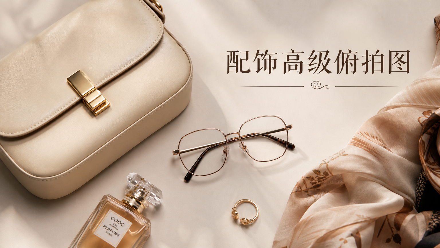 配饰高级俯拍图 - 服装穿搭