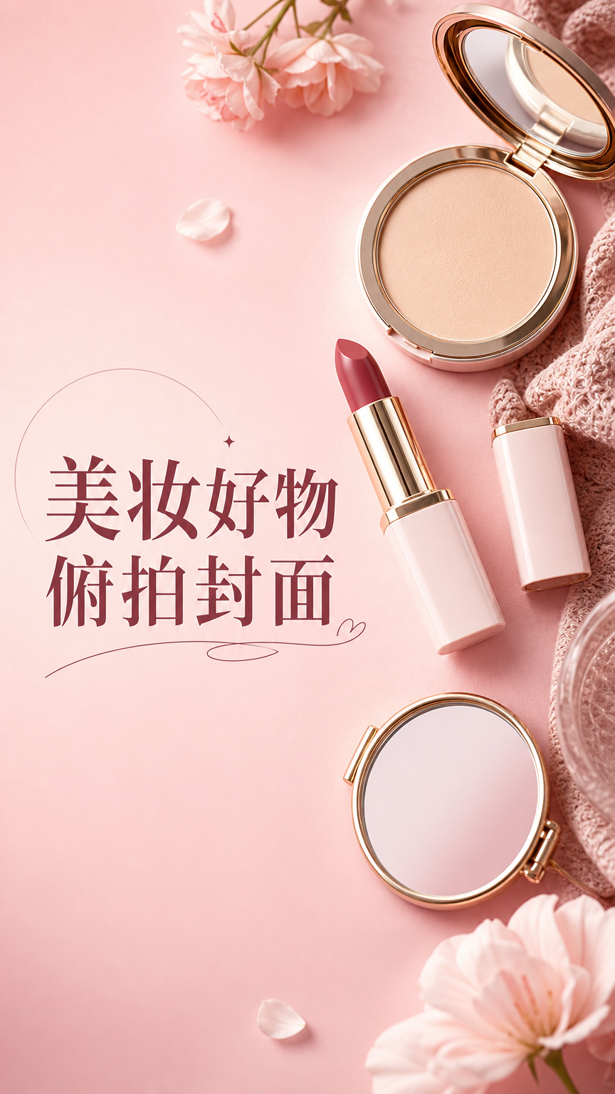 美妆好物俯拍封面 - 小红书封面