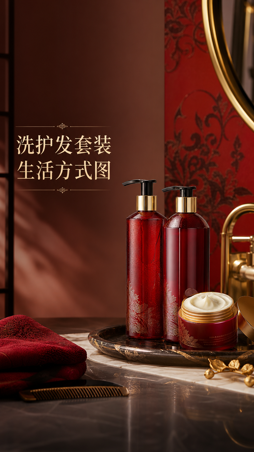 洗护发套装生活方式图 - 美妆护肤