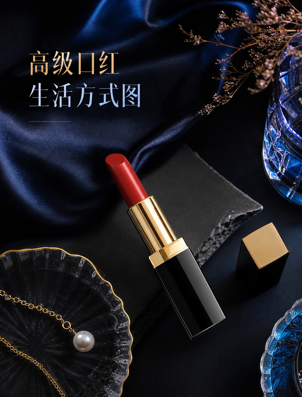 高级口红生活方式图 - 美妆护肤