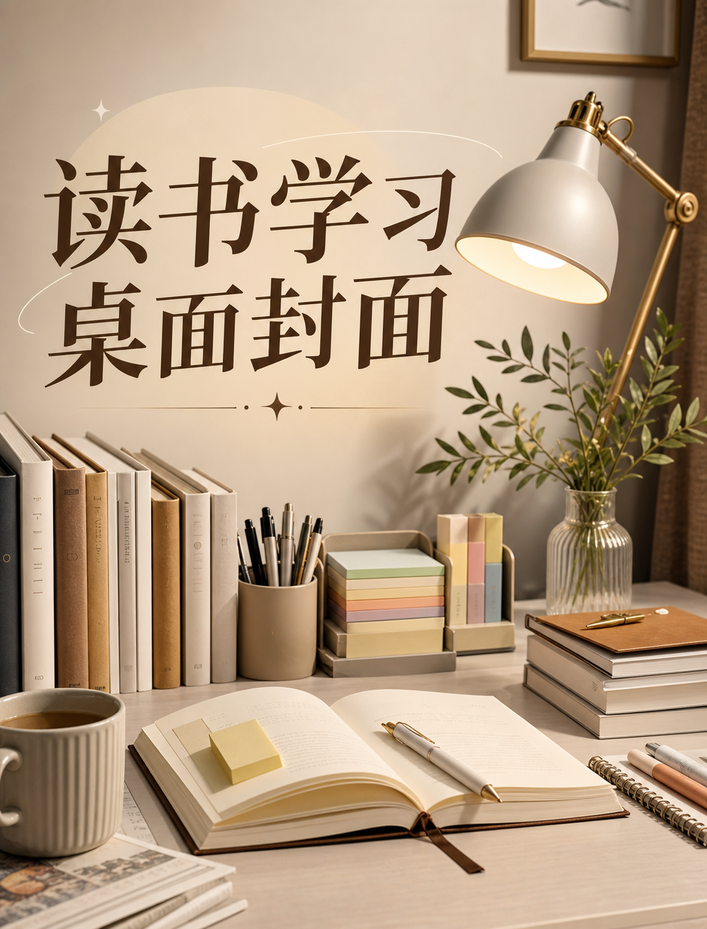 读书学习桌面封面 - 小红书封面
