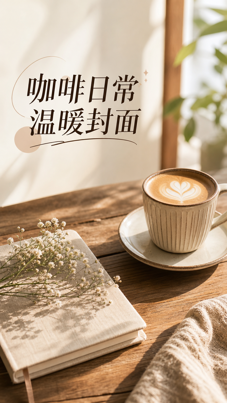咖啡日常温暖封面 - 小红书封面