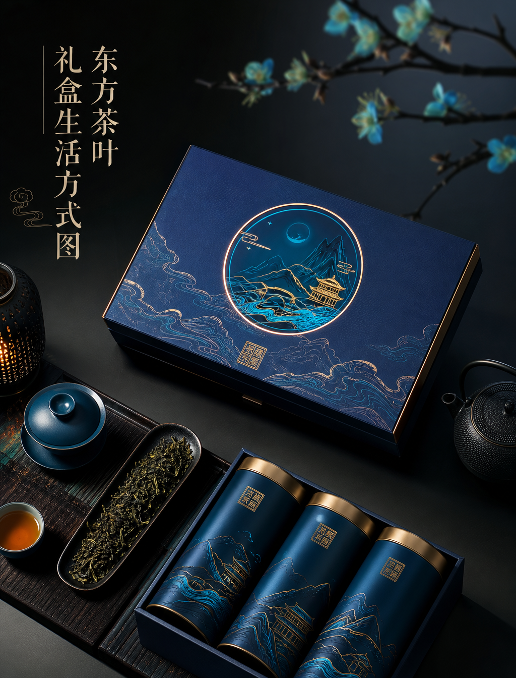 东方茶叶礼盒生活方式图 - 电商产品图