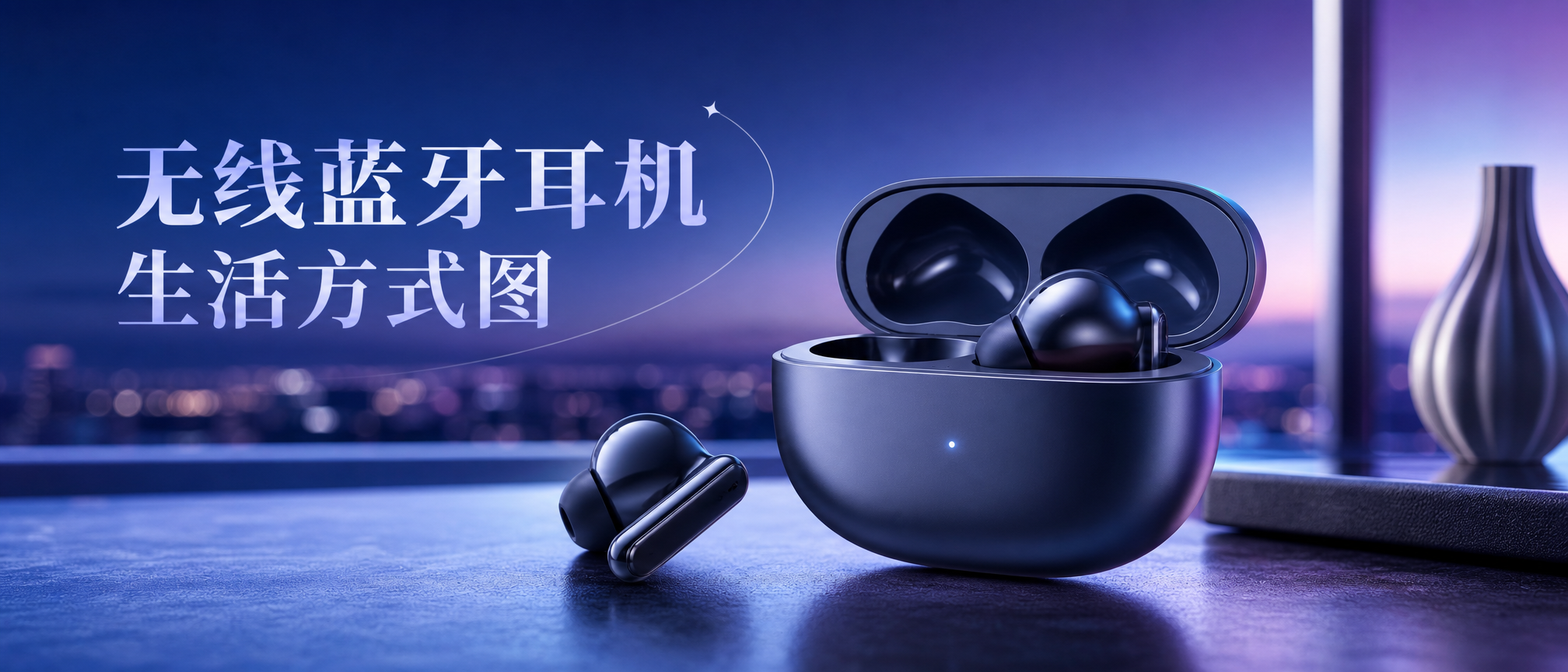 无线蓝牙耳机生活方式图 - 电商产品图