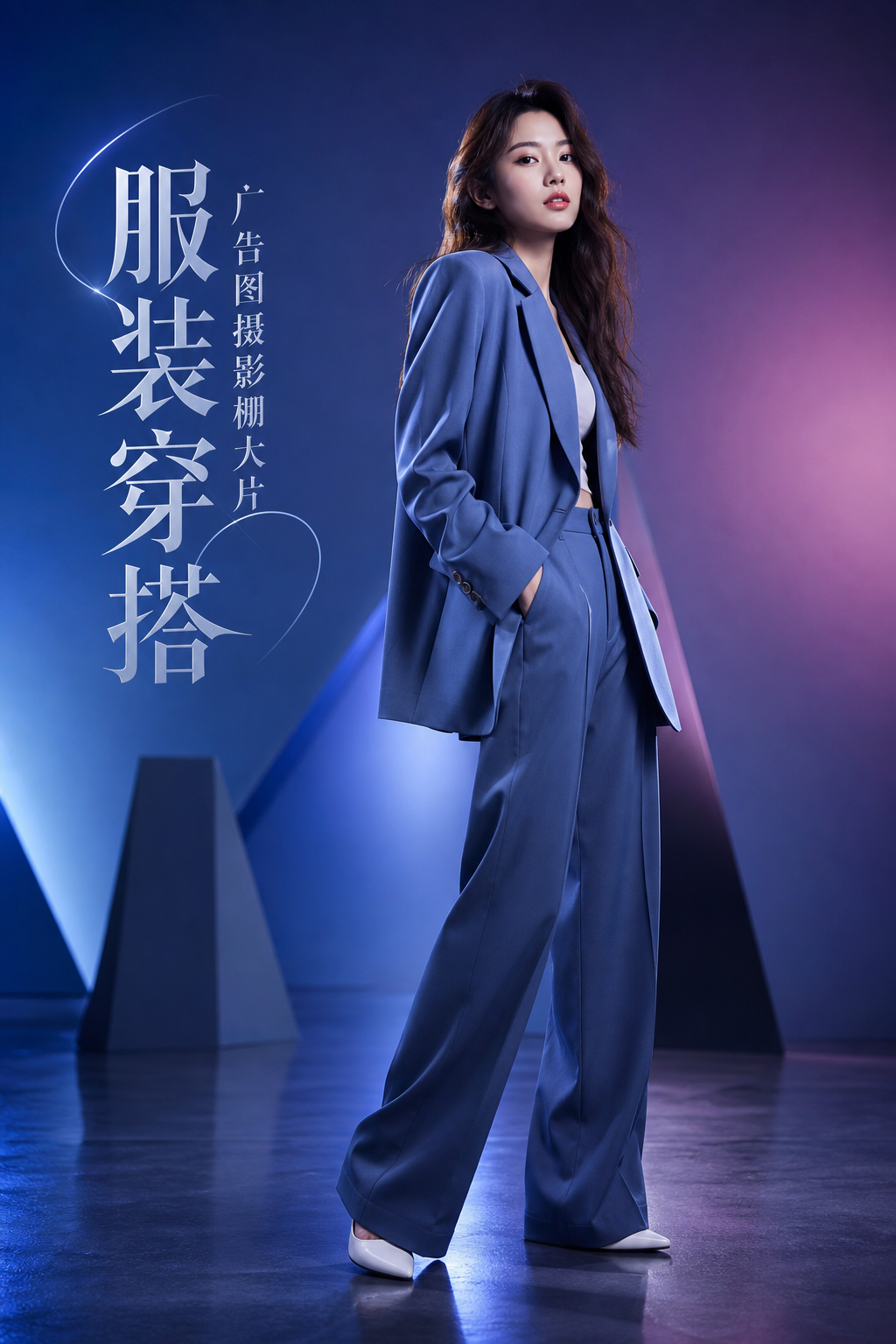 服装穿搭广告图摄影棚大片 - 服装穿搭