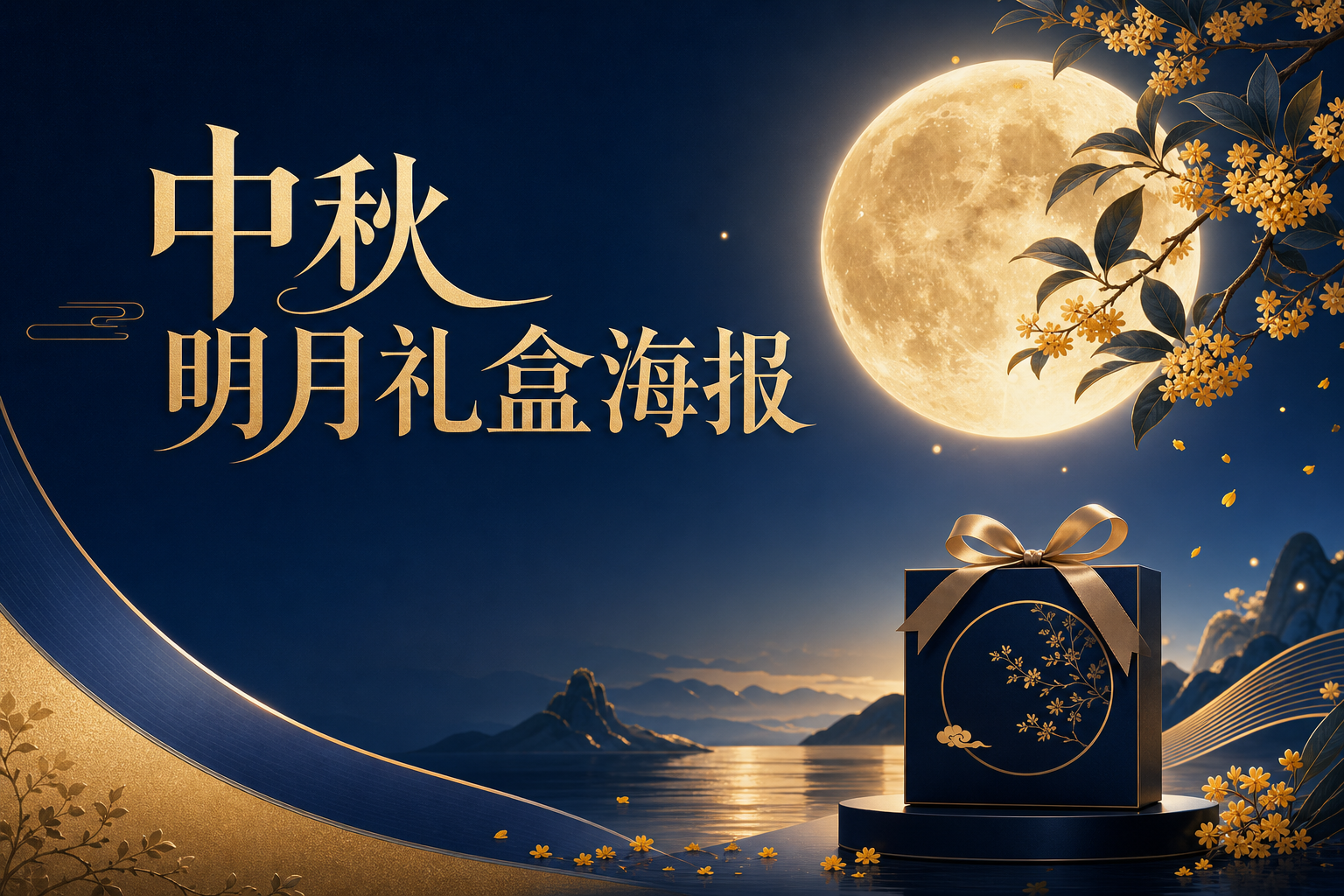 中秋明月礼盒海报 - 活动海报