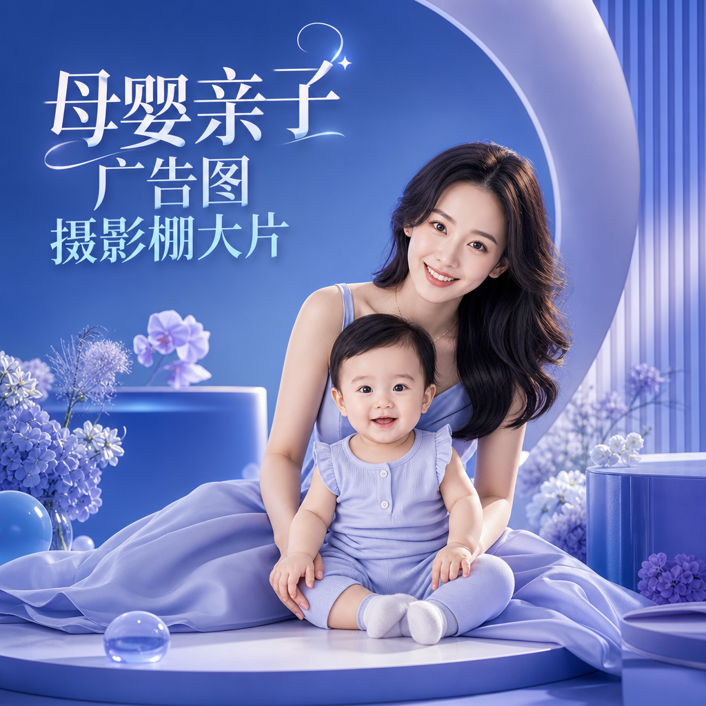 母婴亲子广告图摄影棚大片 - 母婴亲子