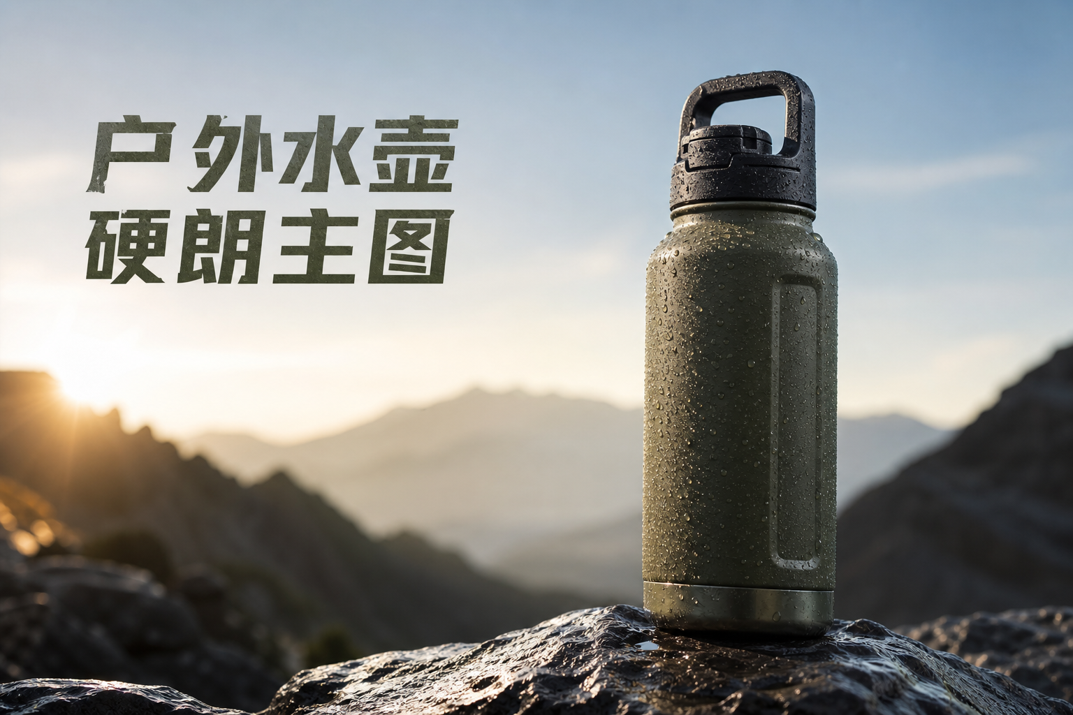 户外水壶硬朗主图 - 电商产品图