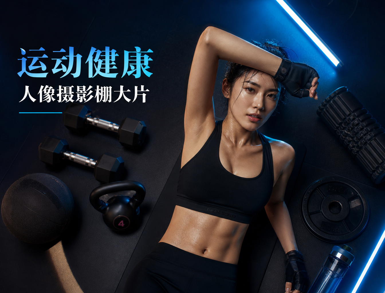 运动健康人像摄影棚大片 - 人像写真