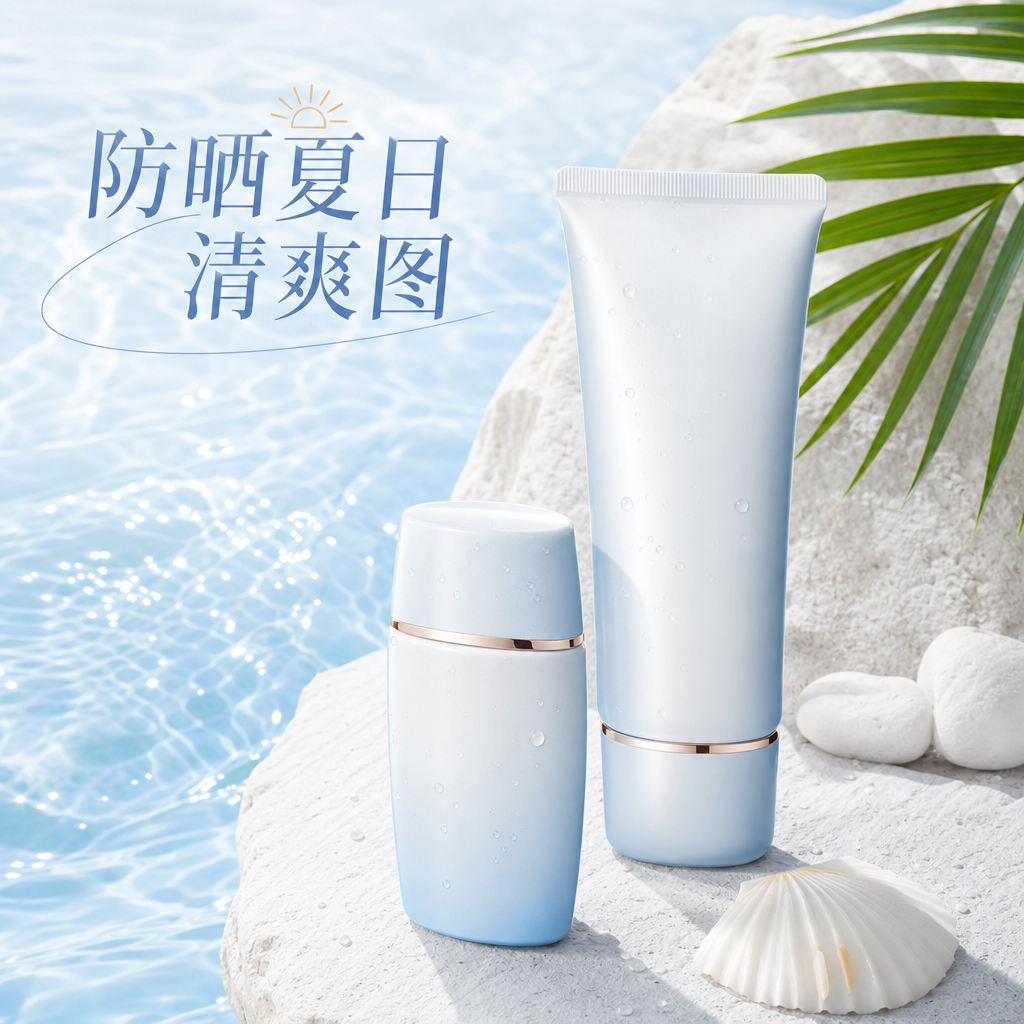 防晒夏日清爽图 - 美妆护肤